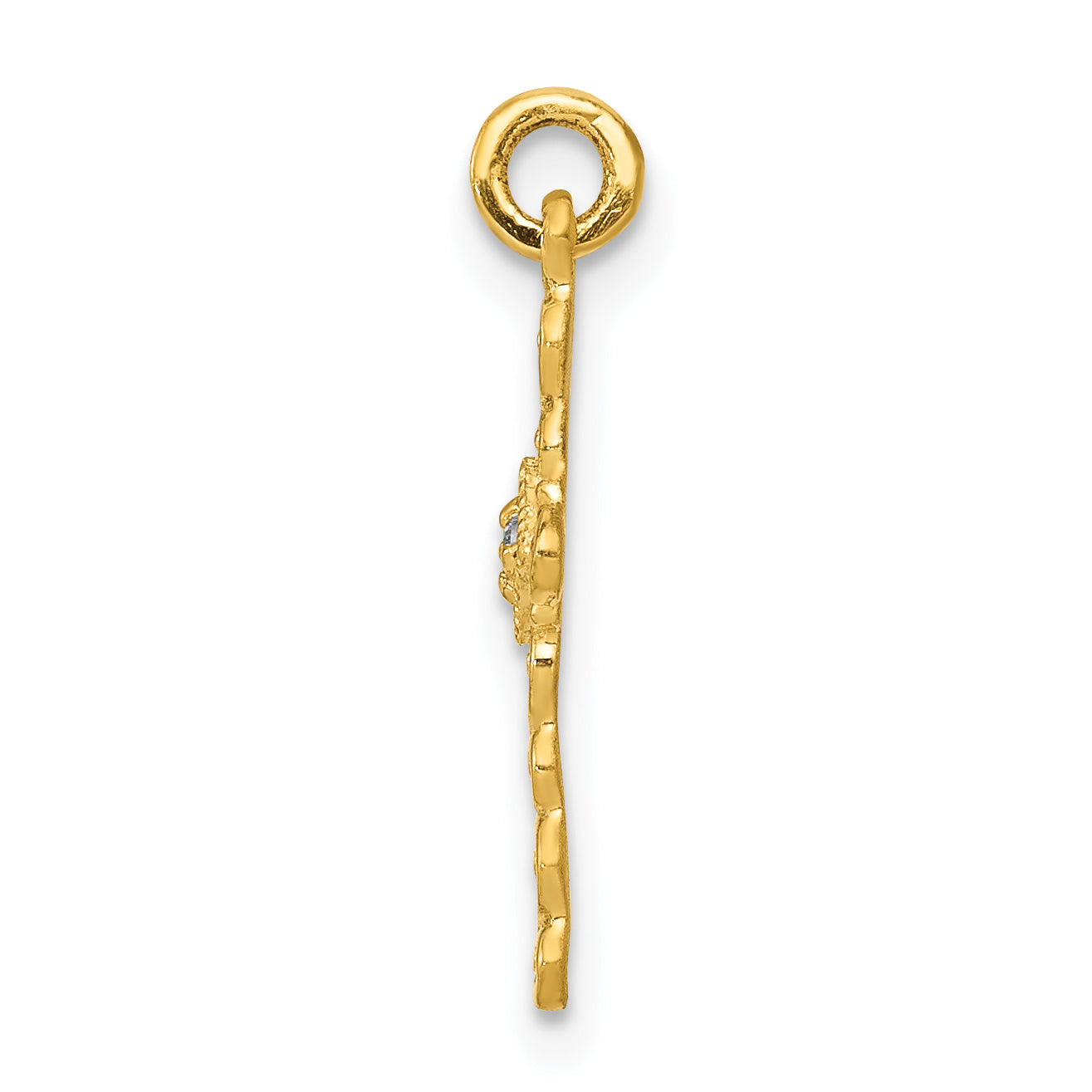 14k Small .01ct. Diamond Cross Charm