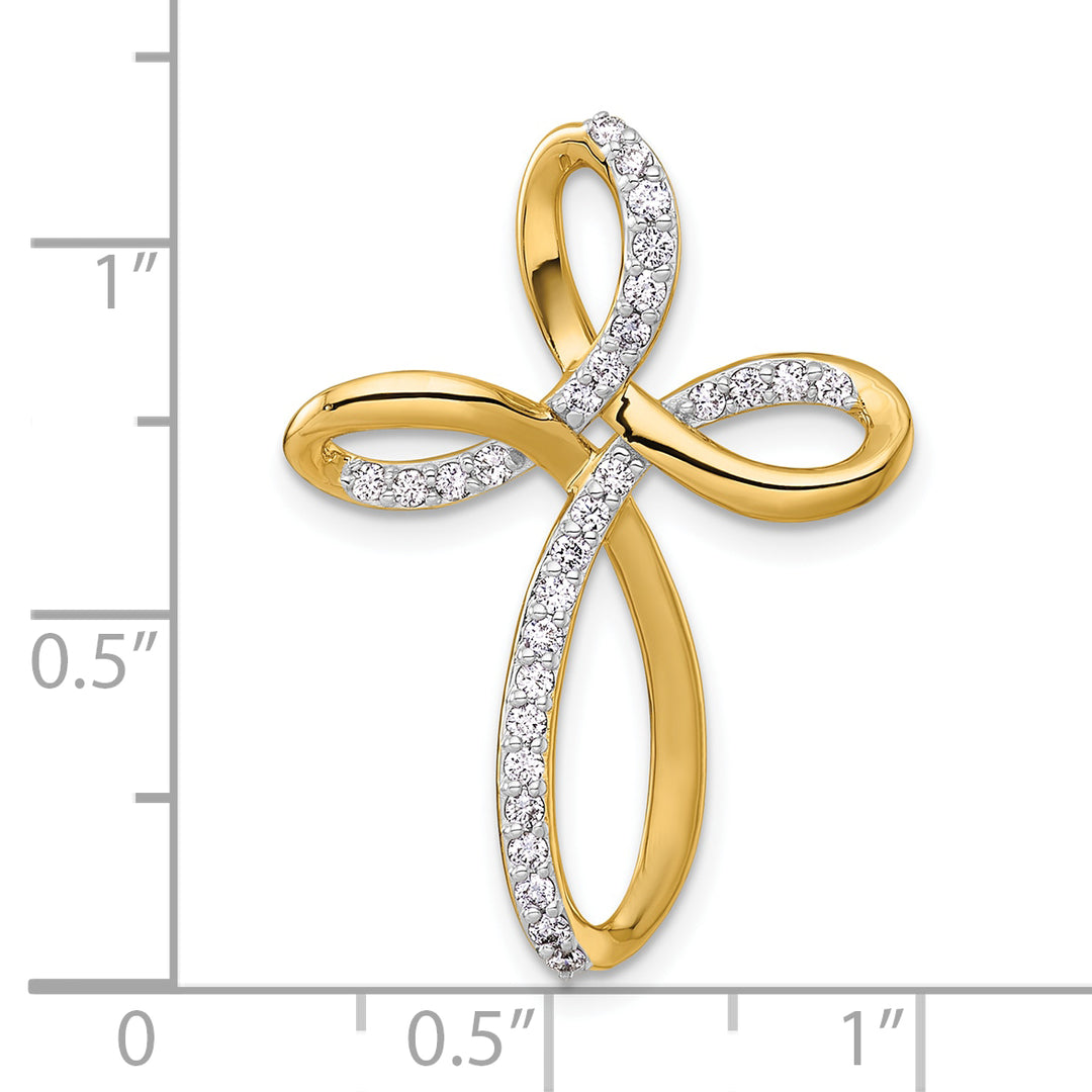 14k Diamond Cross Chain Slide