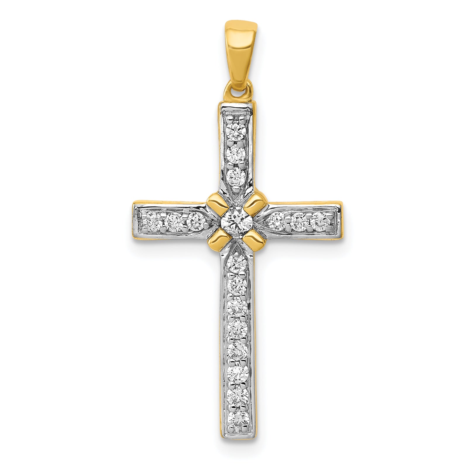 14k 1/3ct. Diamond Cross Pendant