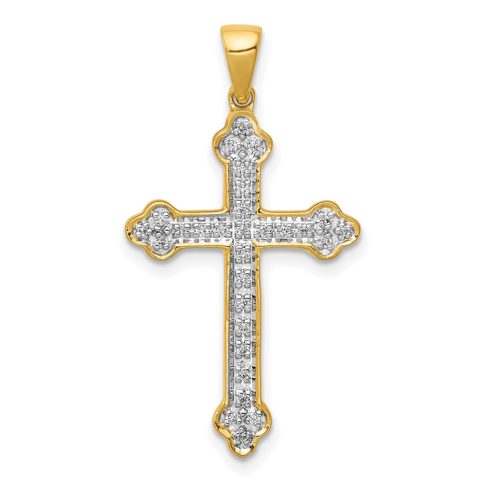 14k 1/10ct. Diamond Cross Pendant