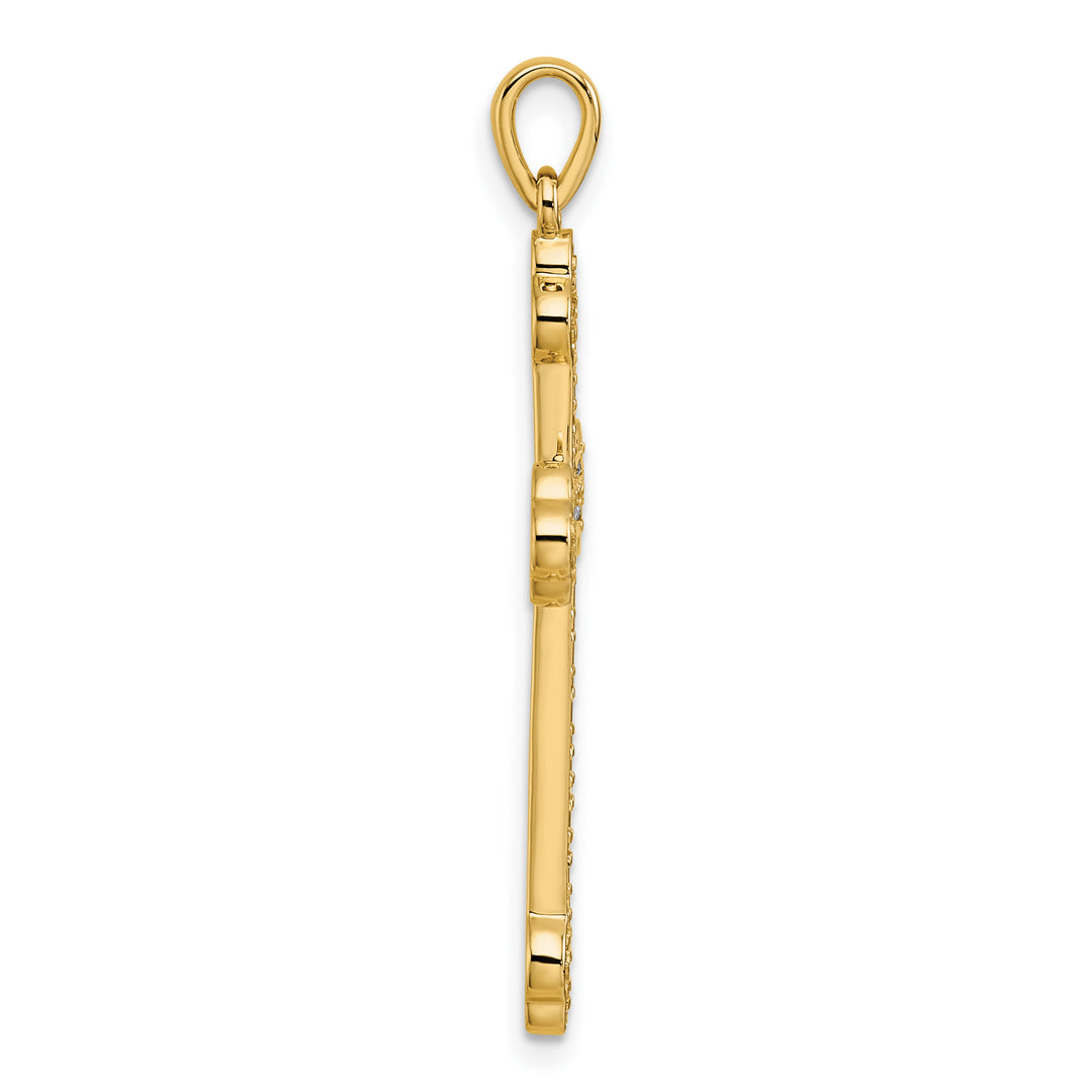 14k 1/4ct. Diamond Cross Pendant