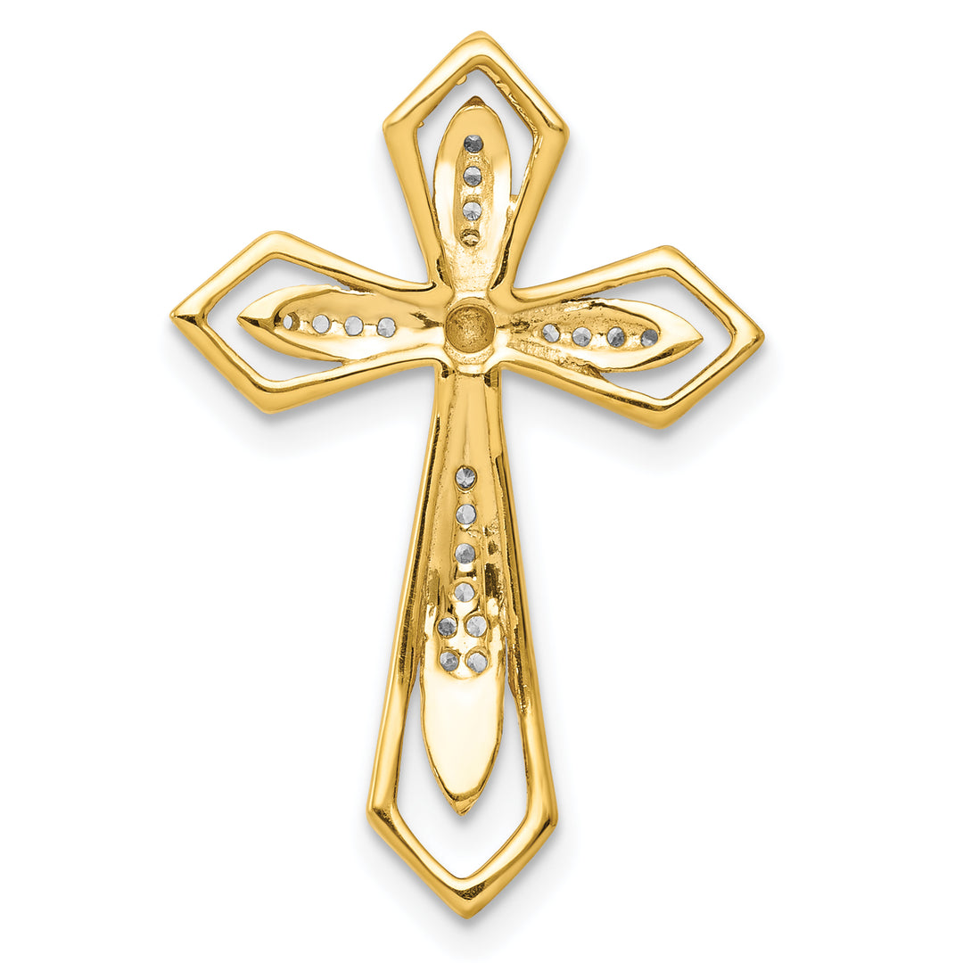 14k 1/15ct. Diamond Cross Chain Slide
