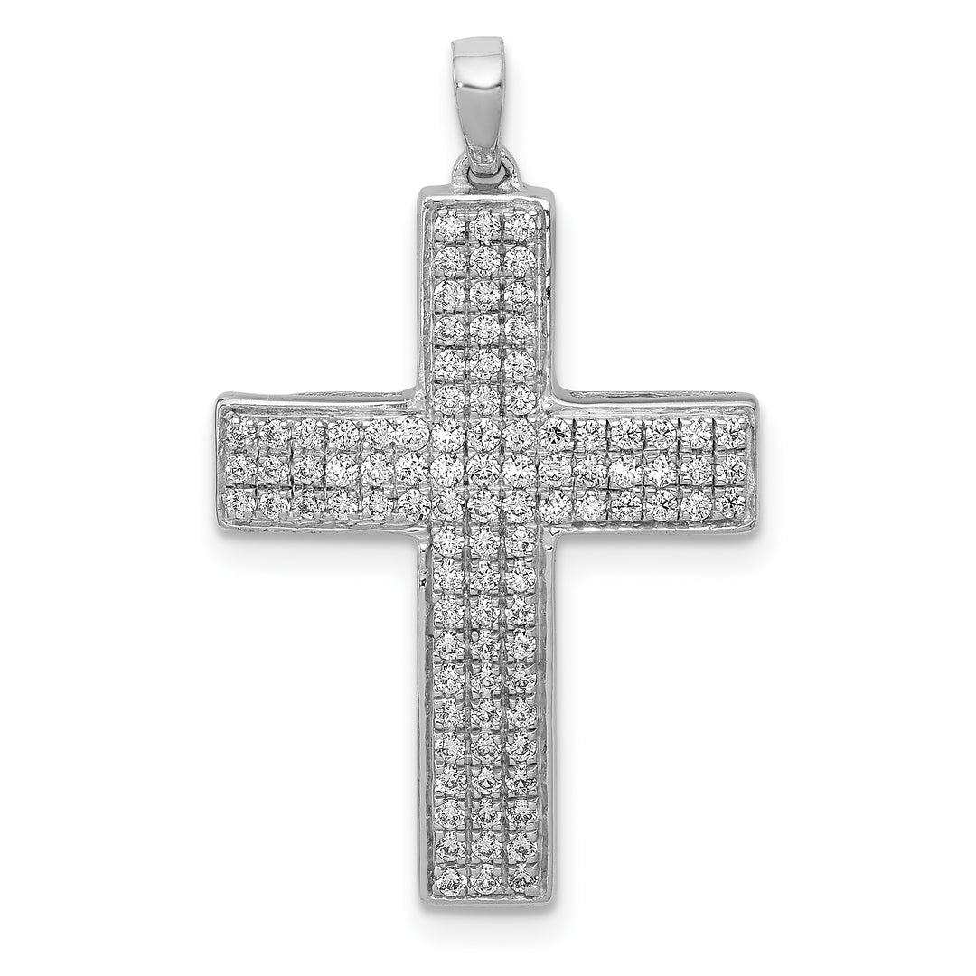 14k White Gold 1/2ct. Diamond Latin Cross Pendant