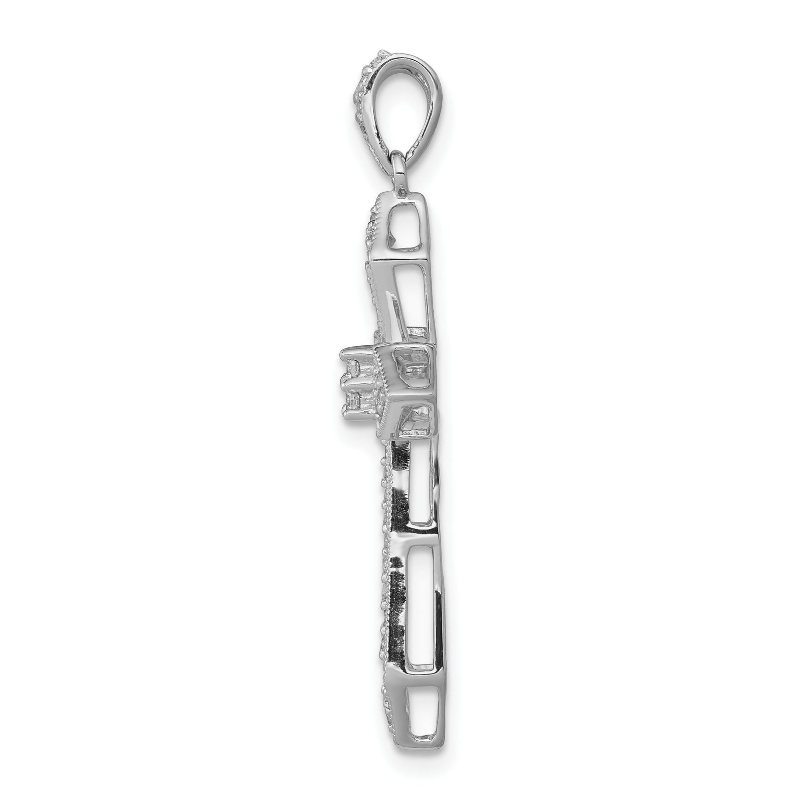 14k White Gold 1/3ct. Diamond Passion Cross Pendant