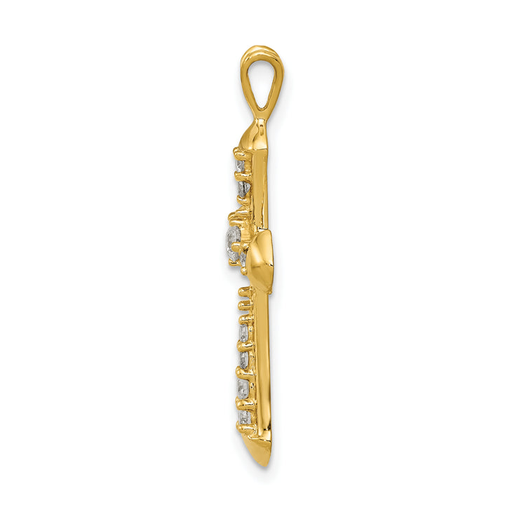 14k AA Diamond Passion Cross Pendant