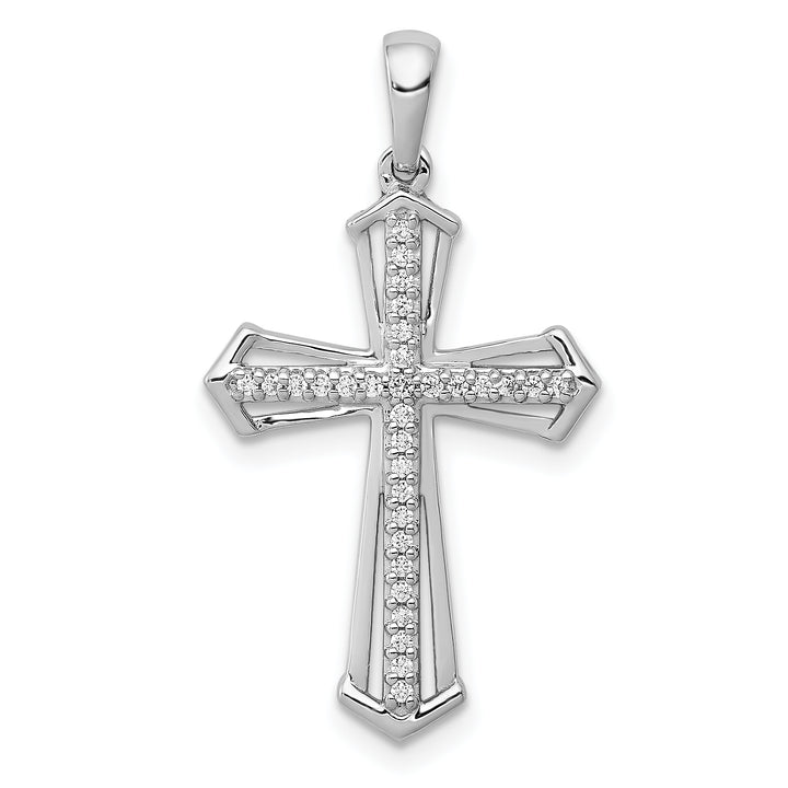 14k White Gold 1/8ct. Diamond Passion Cross Pendant