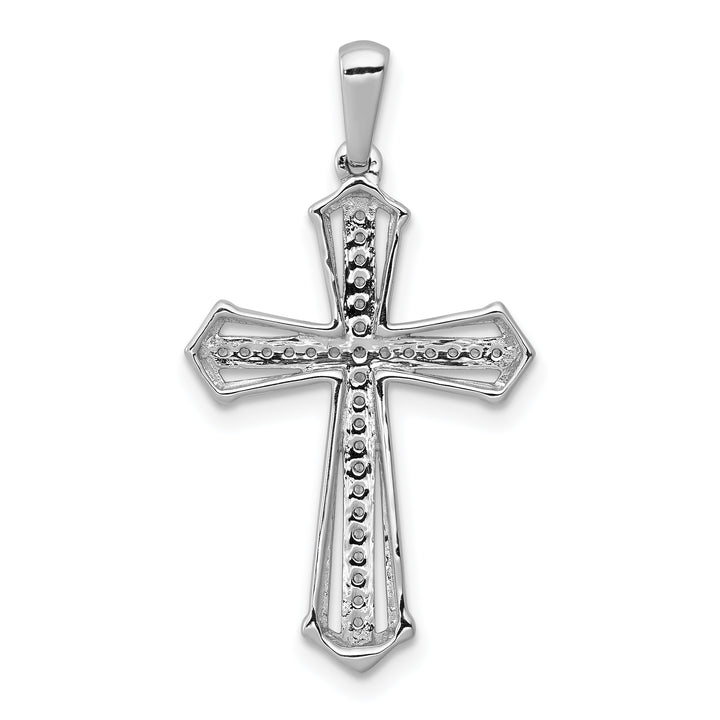 14k White Gold 1/8ct. Diamond Passion Cross Pendant
