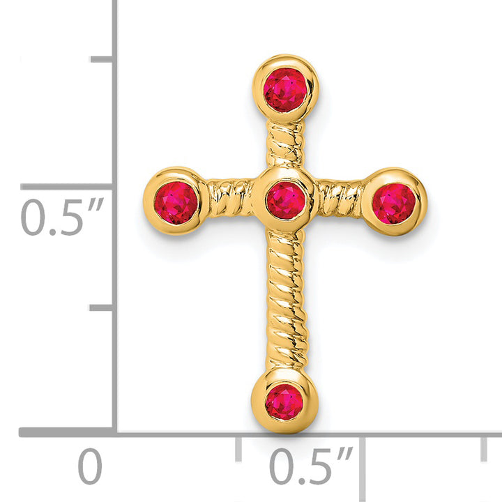14k Ruby Cross Chain Slide