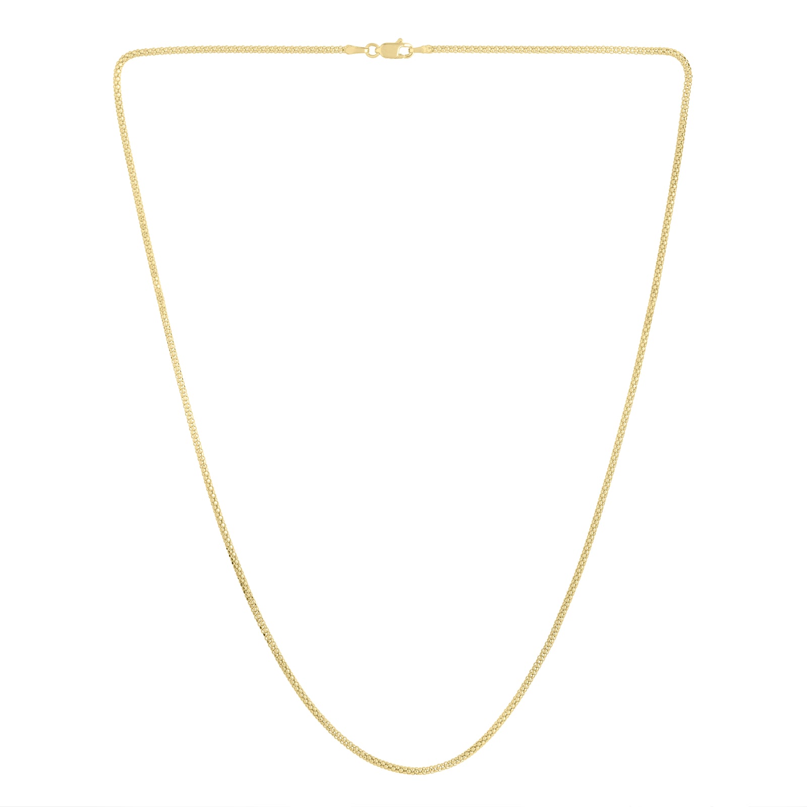 14K Gold 1.65mm Popcorn Chain