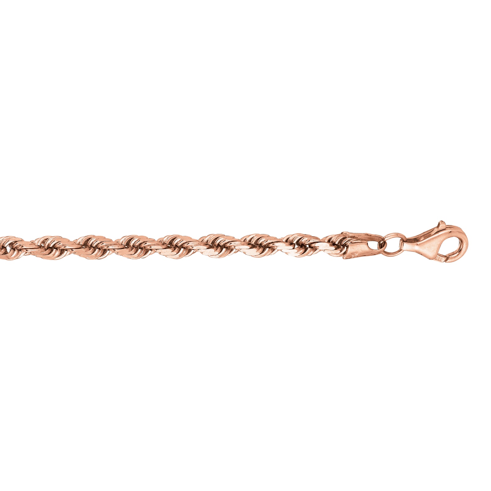 14K Gold 8.5"" 3.8mm Diamond Cut Royal Rope Chain