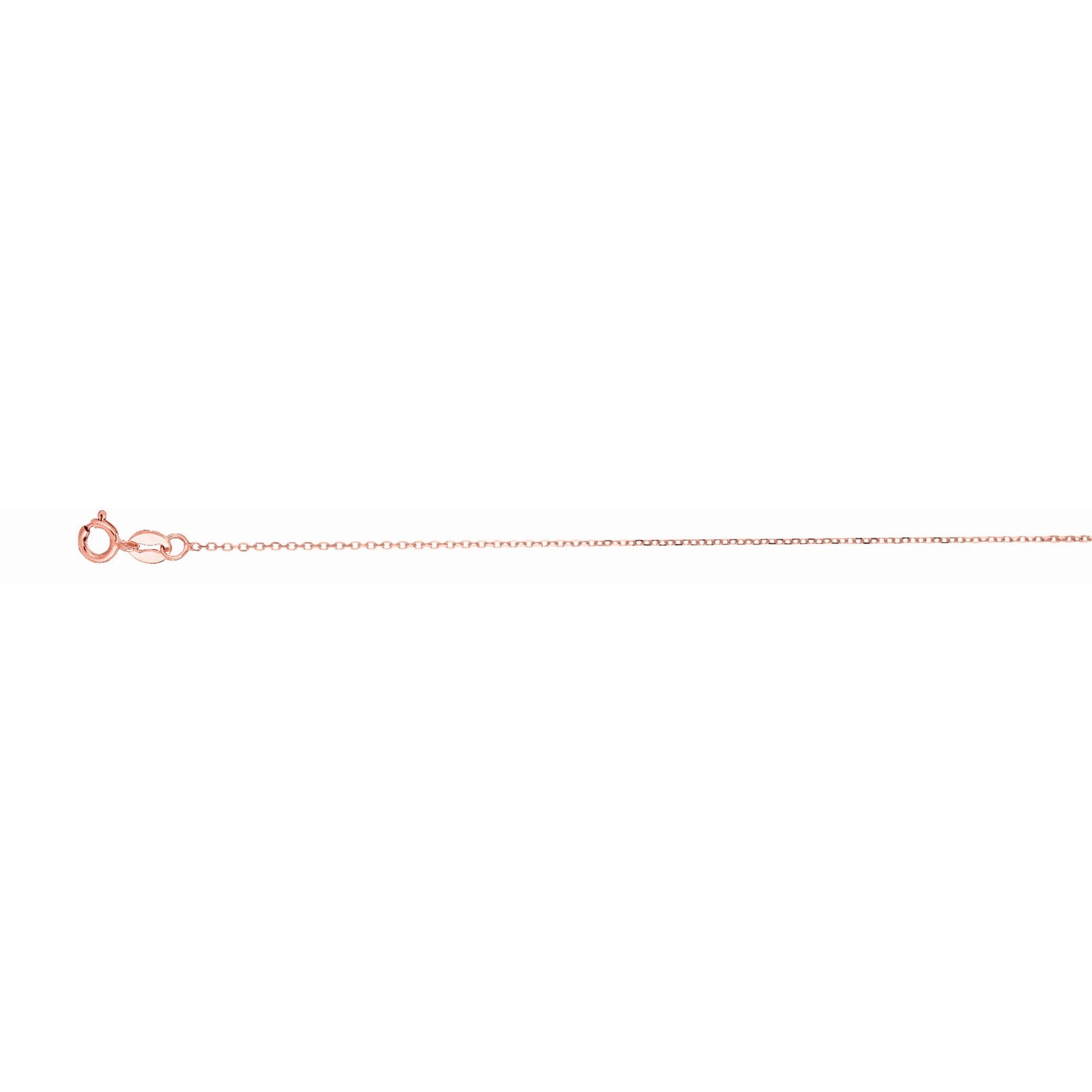 14K Gold 0.87mm Diamond Cut Cable Chain