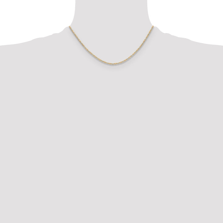 14k 2.0mm Tri-color Gold PavÃ© Valentino Chain