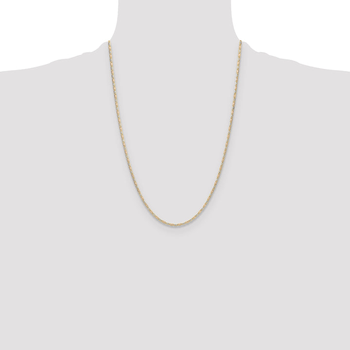 14k 2.0mm Tri-color Gold PavÃ© Valentino Chain