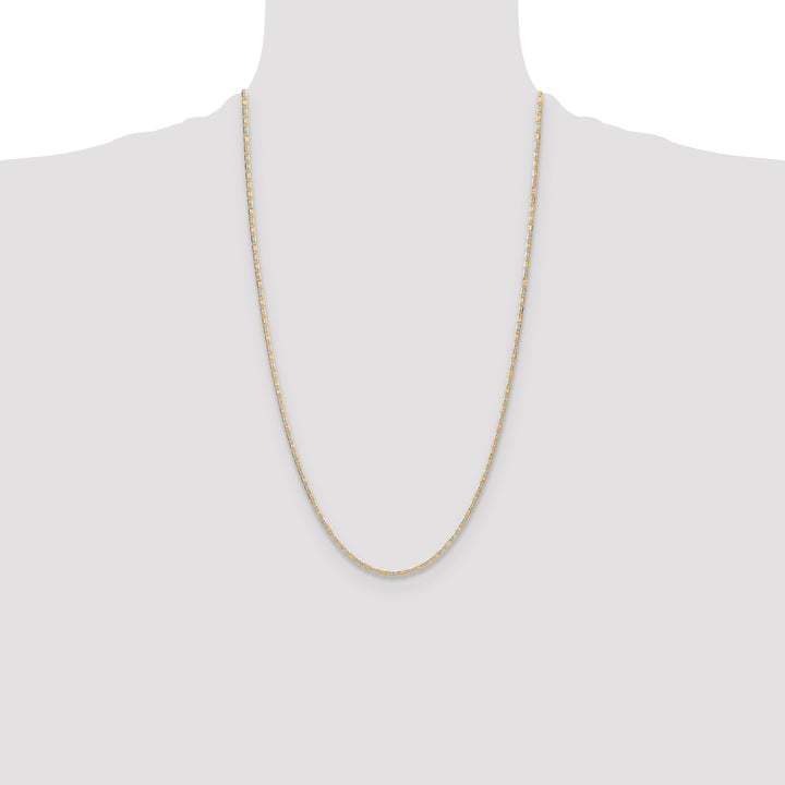 14k 2.0mm Tri-color Gold PavÃ© Valentino Chain