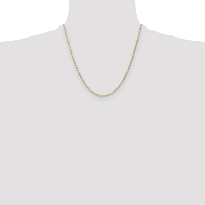 14k 2.0mm Tri-color Gold Pavé Valentino Chain