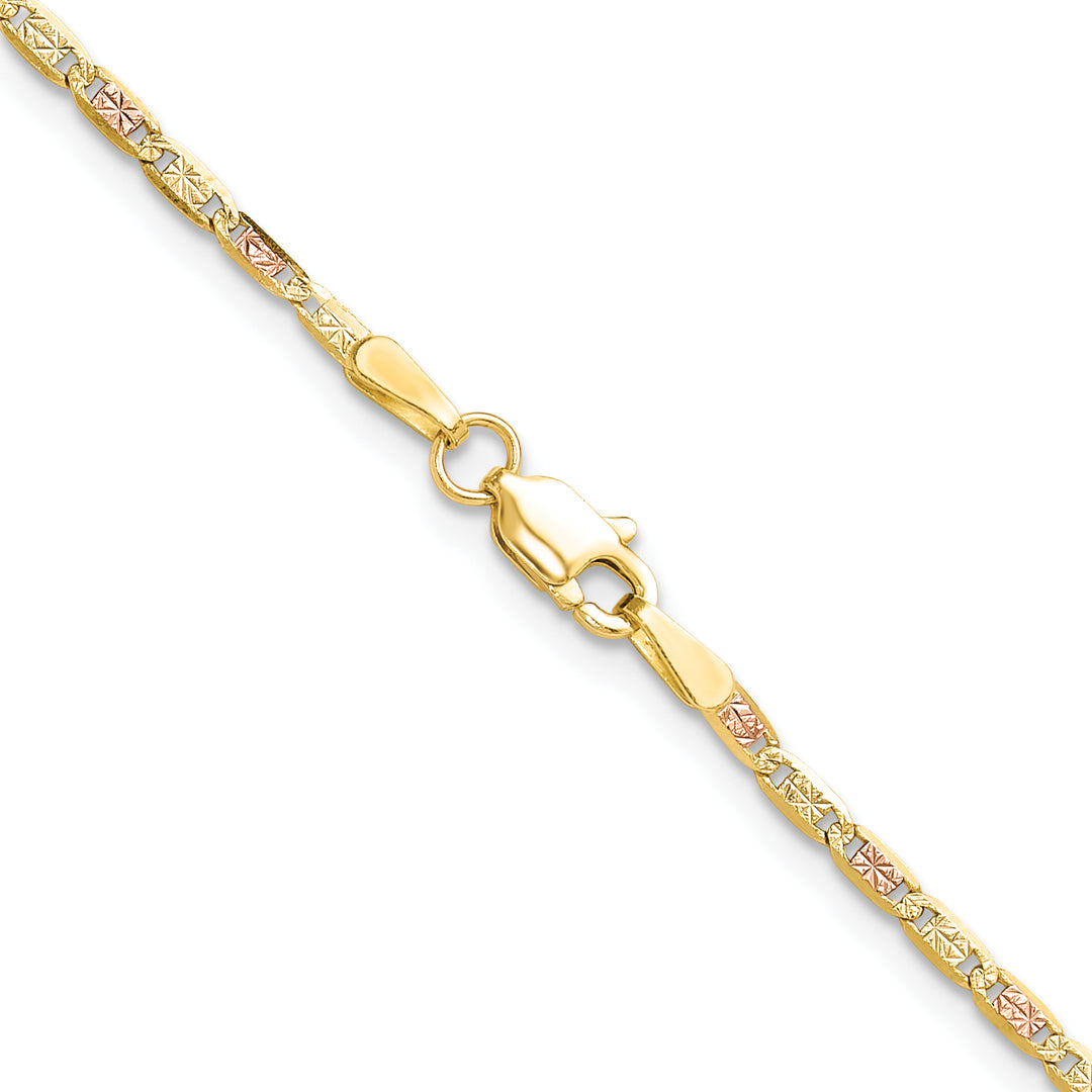 14k 2.0mm Tri-color Gold Pavé Valentino Chain