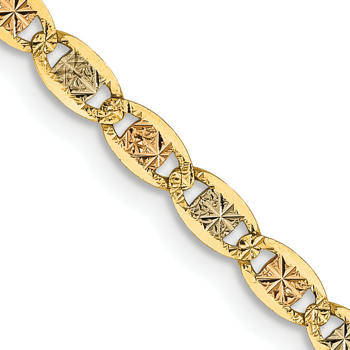 14k 2.75mm Tri-color Gold Pavé Valentino Chain
