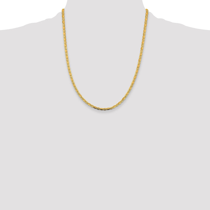 14k 3.8mm Tri-color Gold PavÃ© Valentino Chain