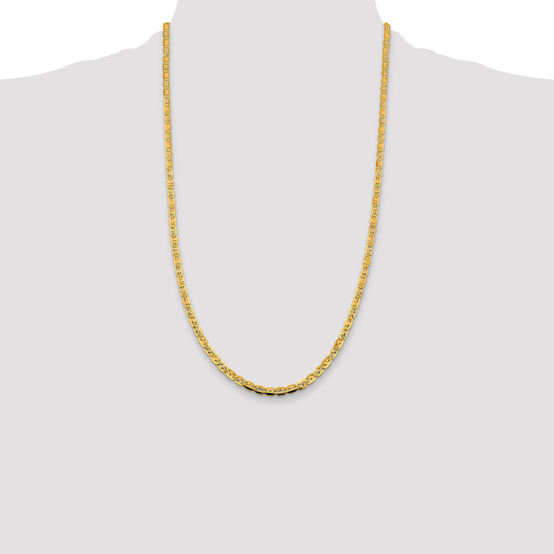 14k 3.8mm Tri-color Gold PavÃ© Valentino Chain