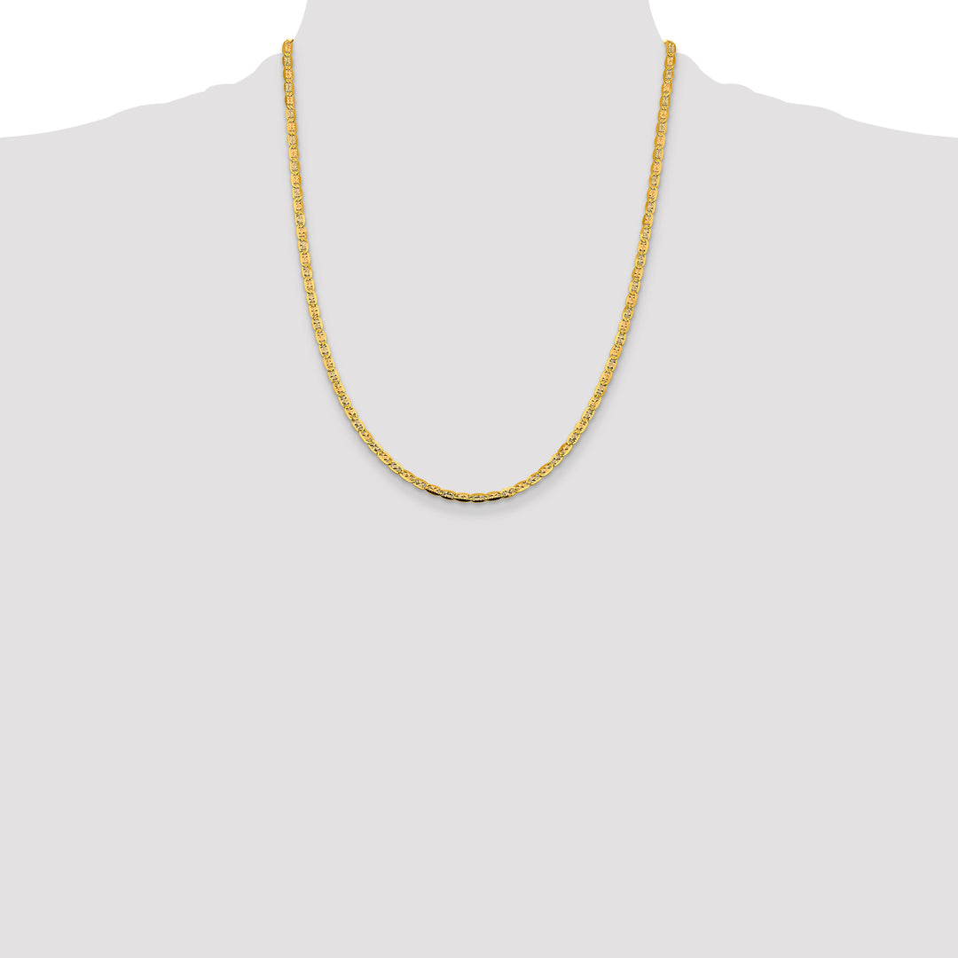 14k 3.8mm Tri-color Gold Pavé Valentino Chain