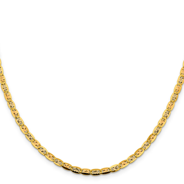 14k 3.8mm Tri-color Gold Pavé Valentino Chain