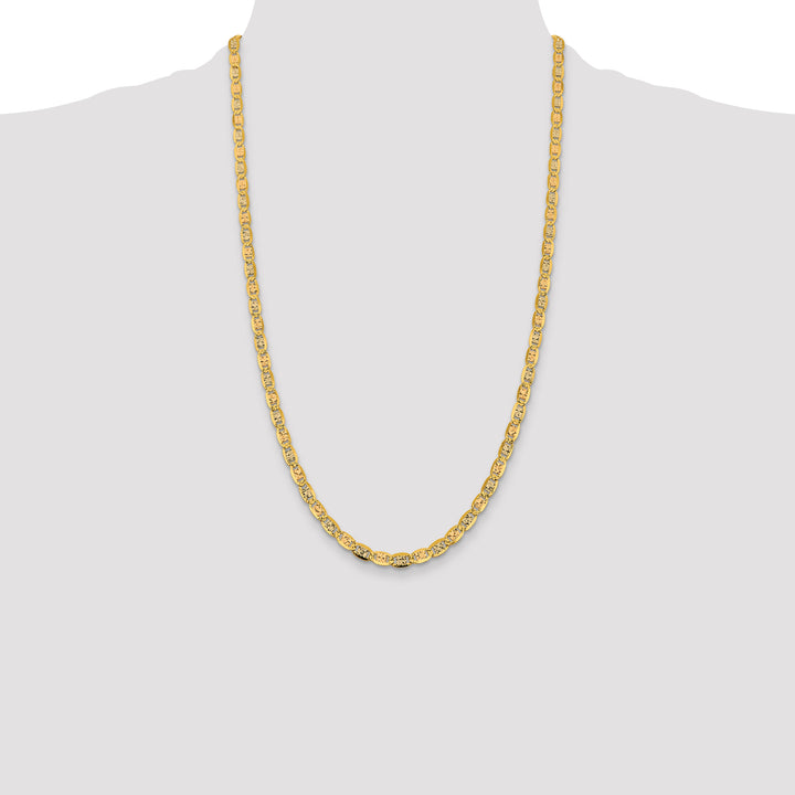 14k 4.65mm Tri-color Gold Pavé Valentino Chain
