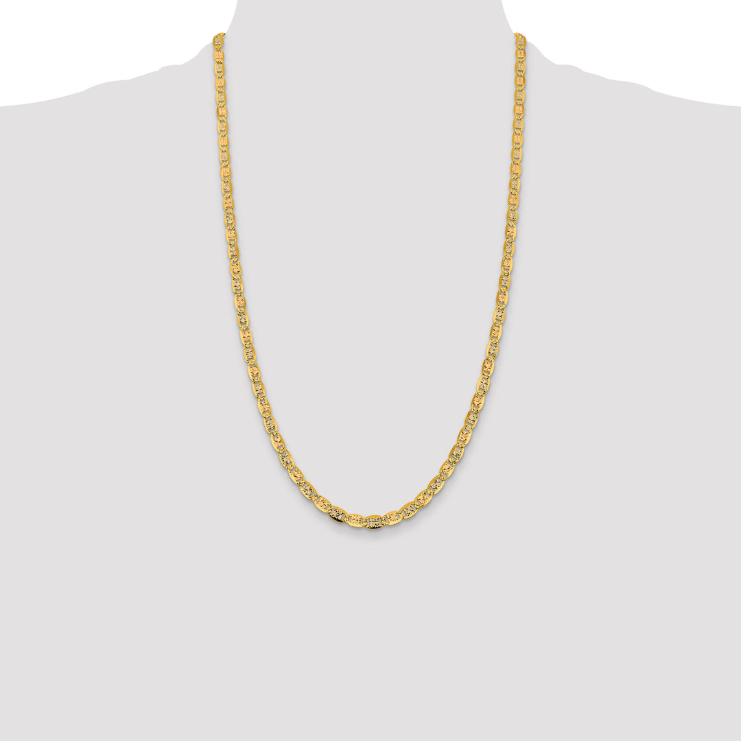14k 4.65mm Tri-color Gold Pavé Valentino Chain