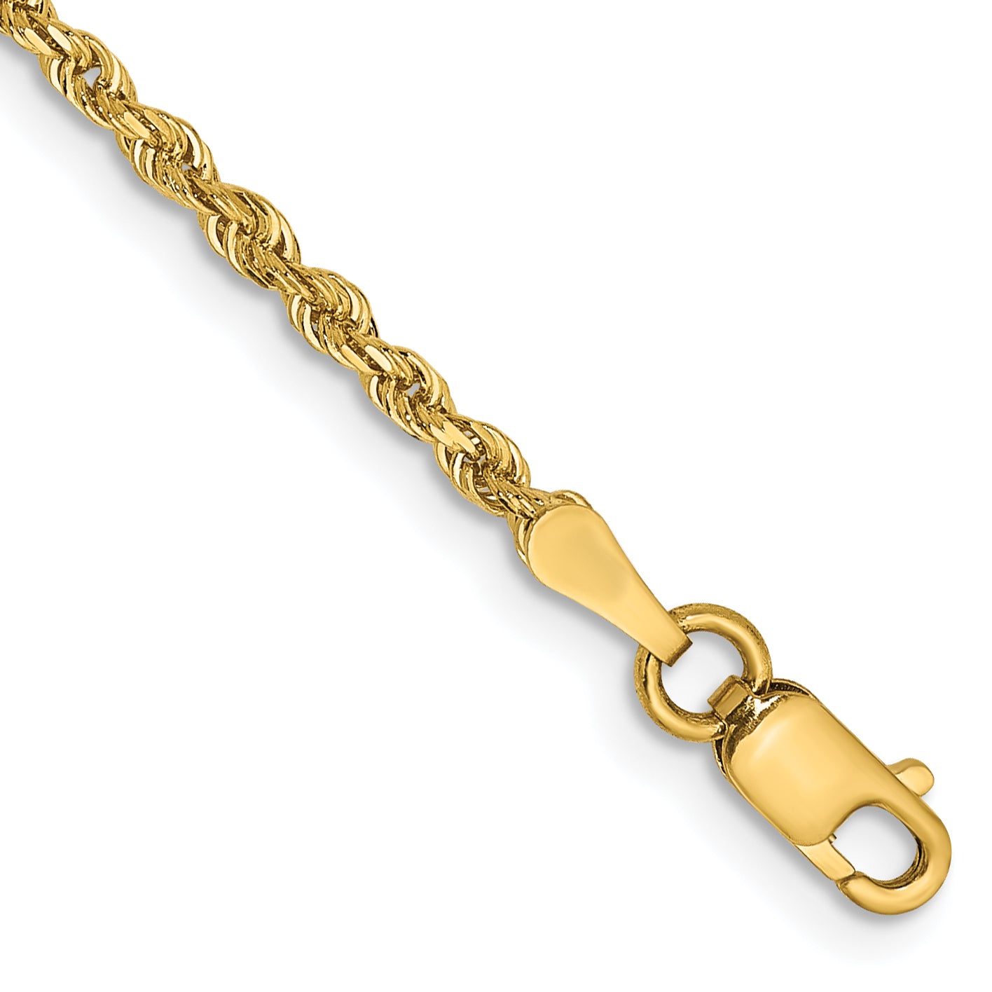 14k 2.00mm Diamond-cut Quadruple Rope Chain Anklet