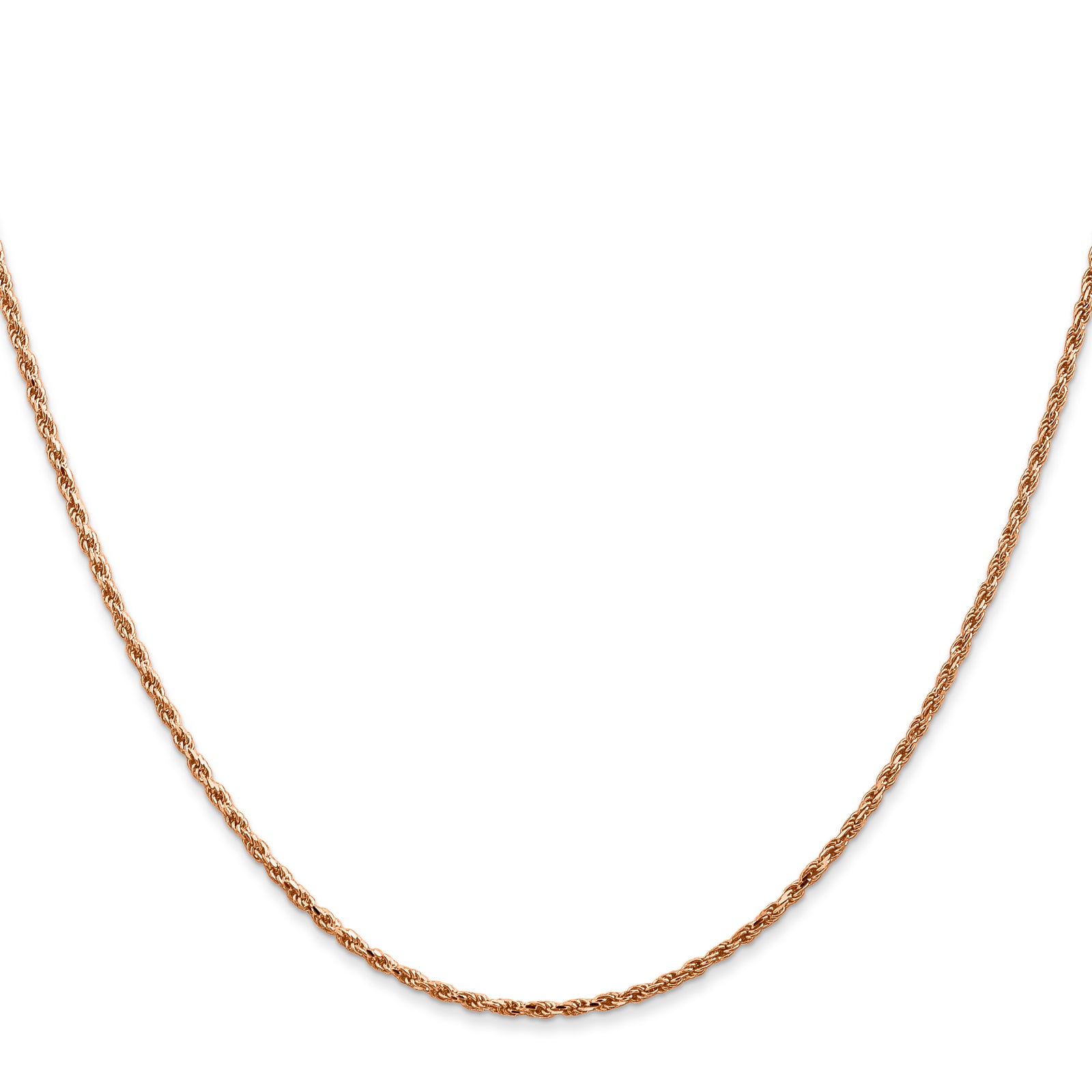 14k Rose Gold 1.5mm D/C Machine-made Rope Chain