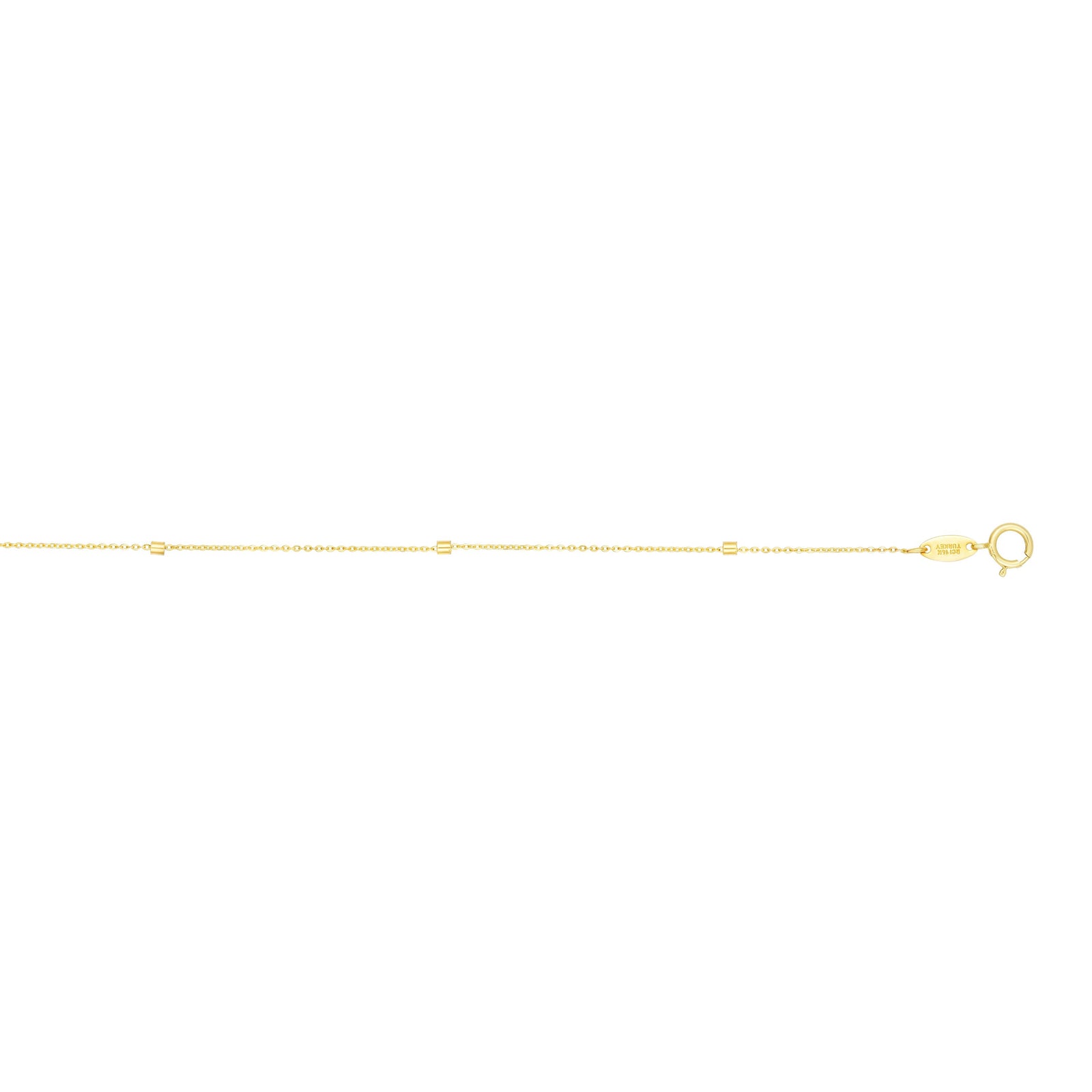 14K Gold 1.5mm Polished Cube Saturn Chain