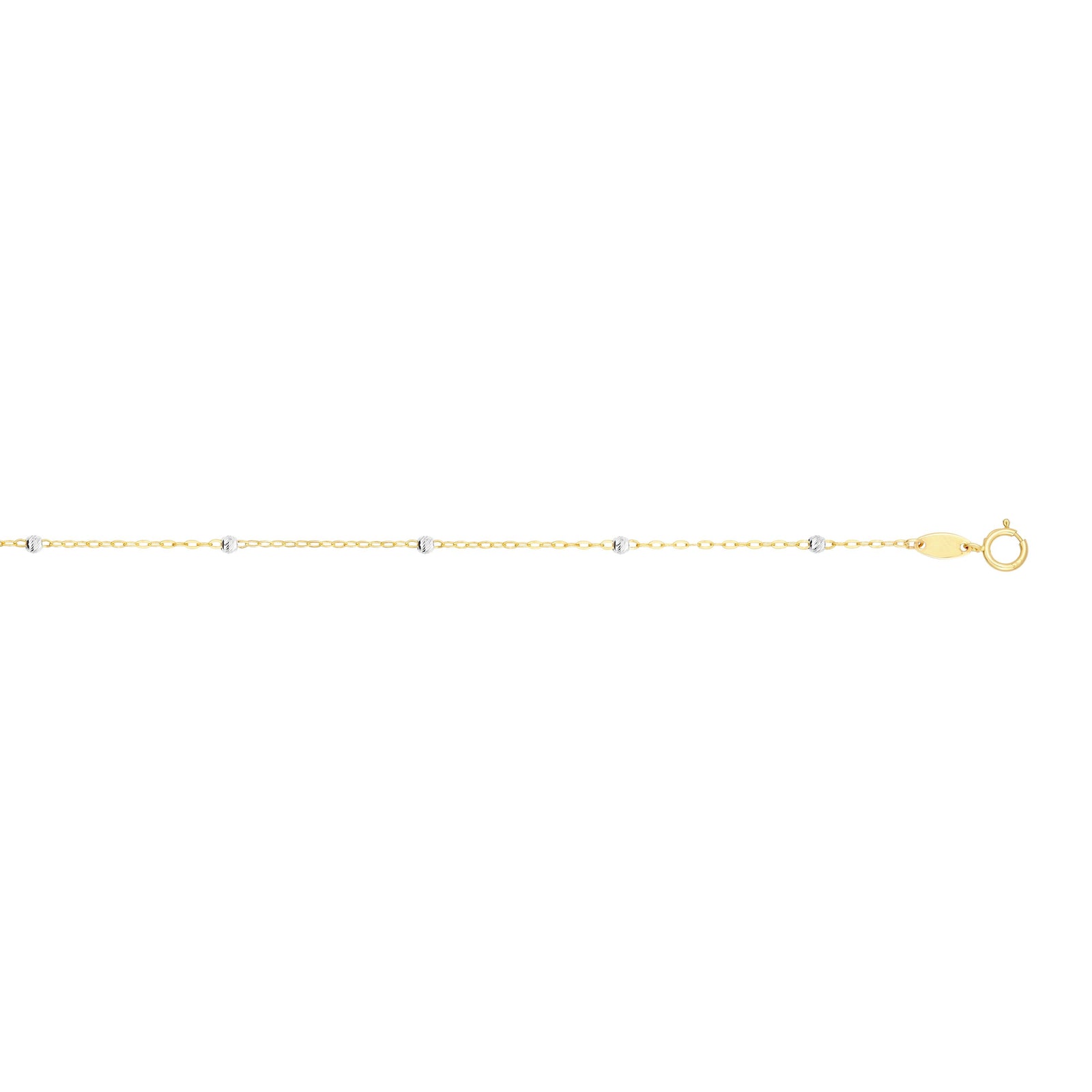 14K Gold 1.8mm Diamond Cut Bead Saturn Chain