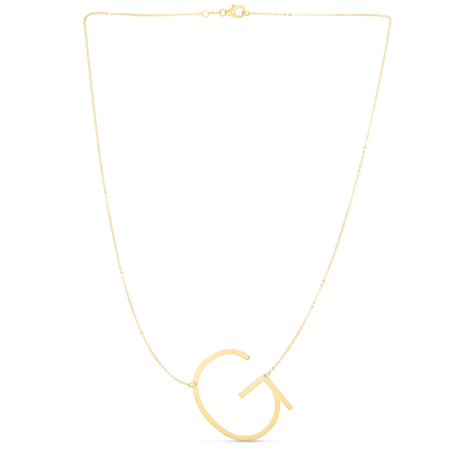 14K Gold Large Initial G Necklace