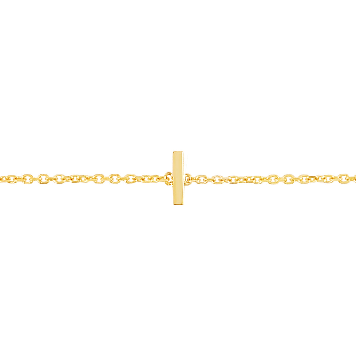 14K Mini Initial I Bracelet
