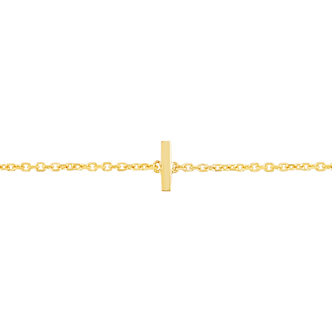 14K Mini Initial I Necklace