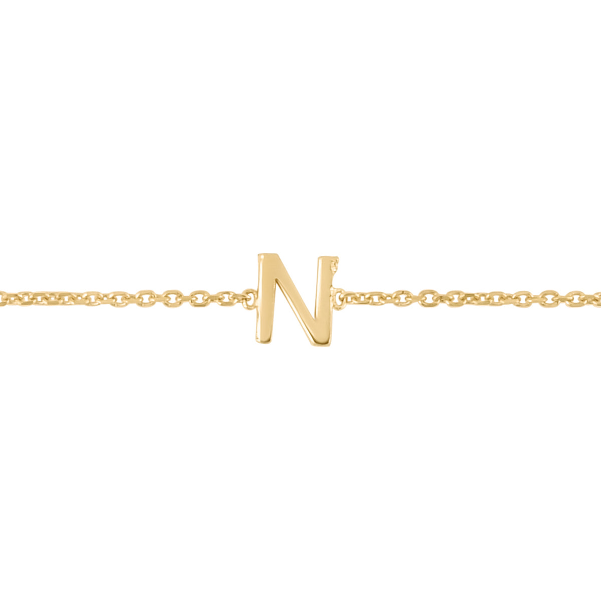 14K Mini Initial N Necklace