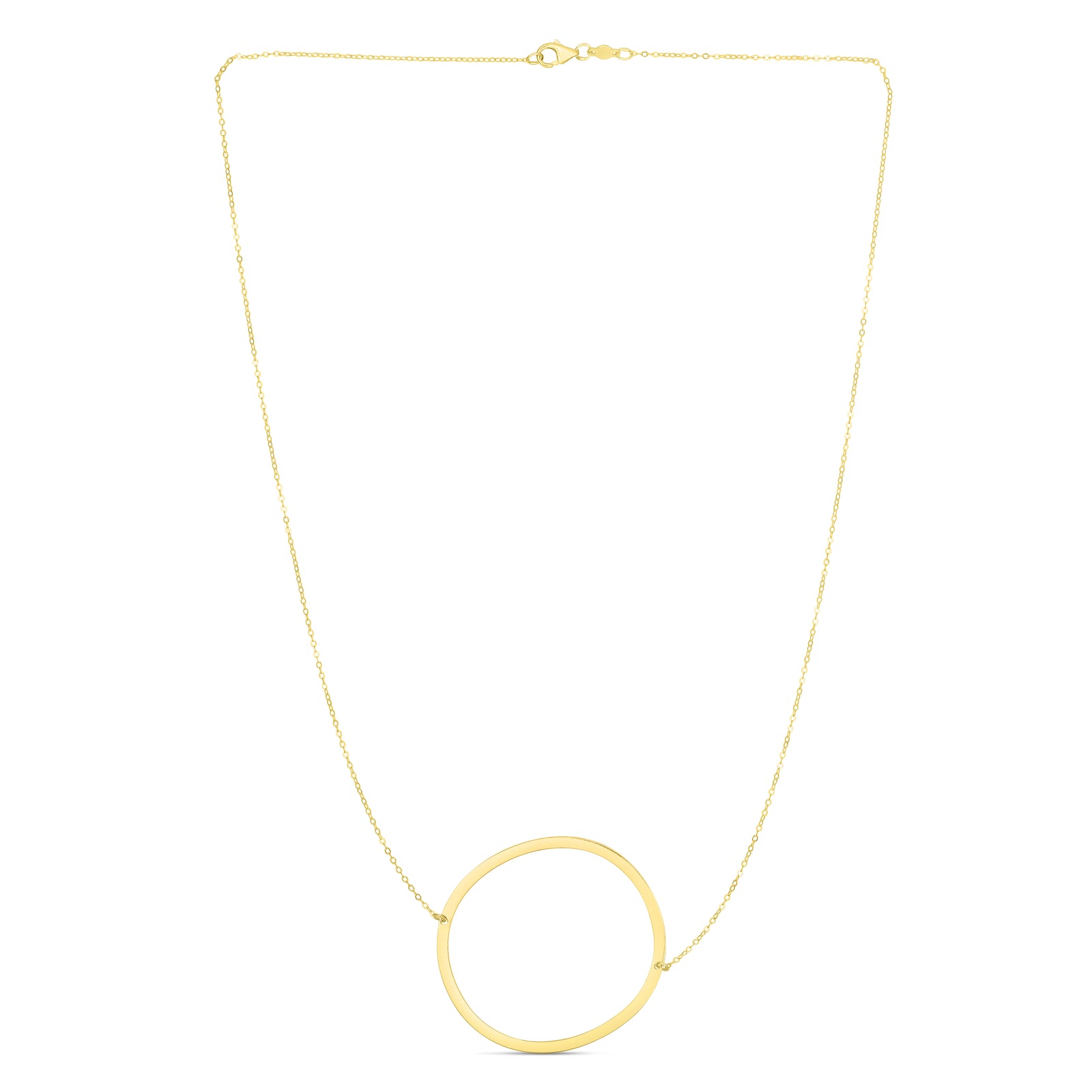 14K Gold Large Initial O Necklace