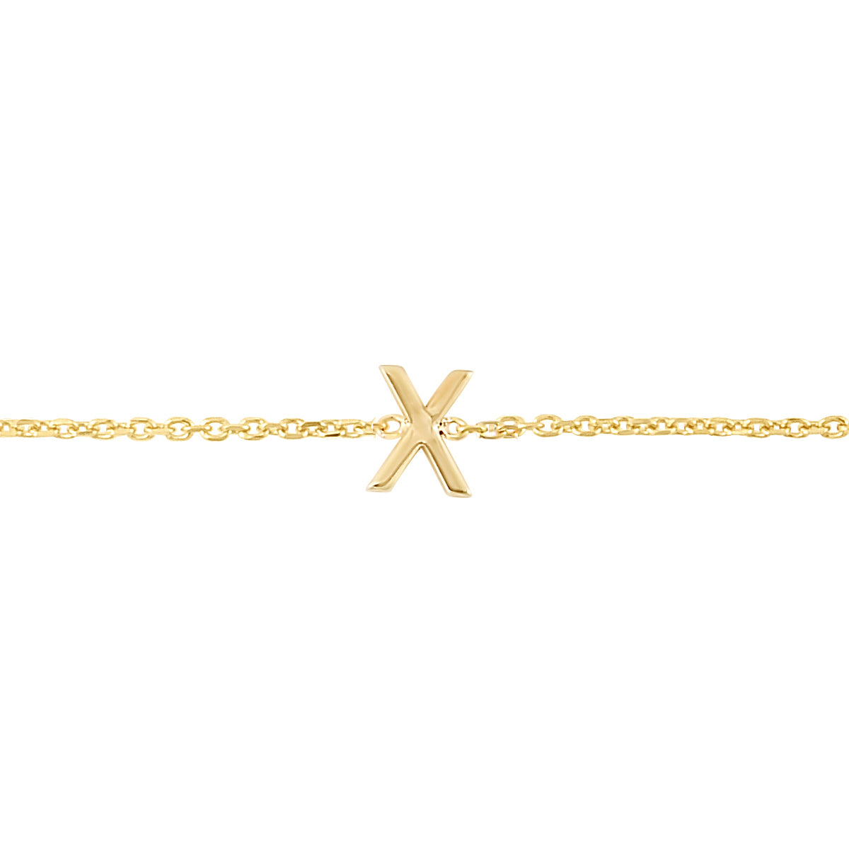 14K Mini Initial X Bracelet
