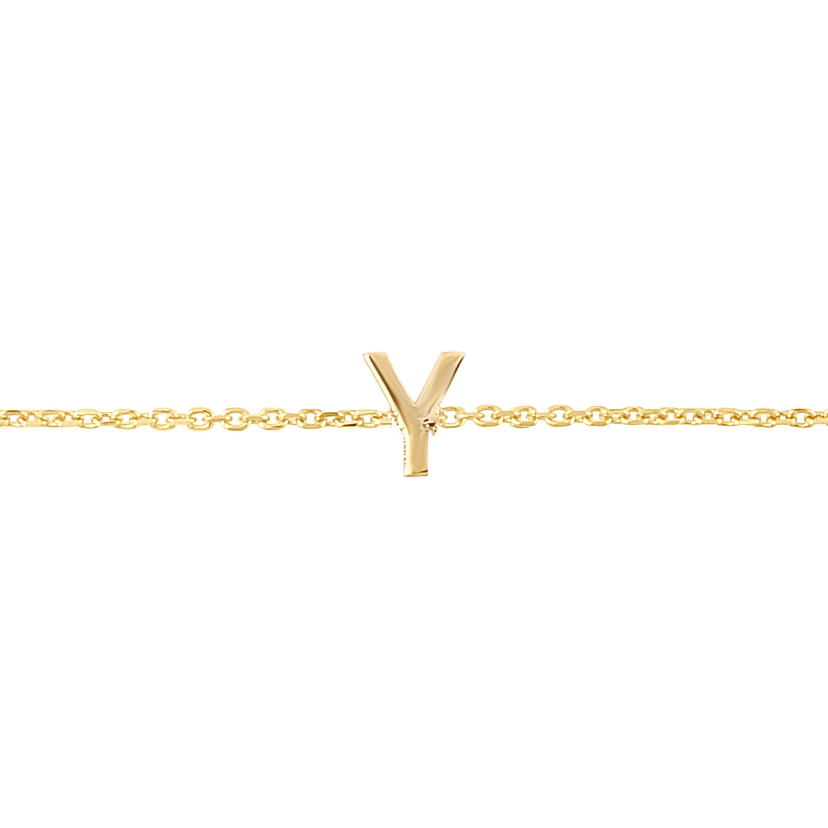 14K Mini Initial Y Bracelet