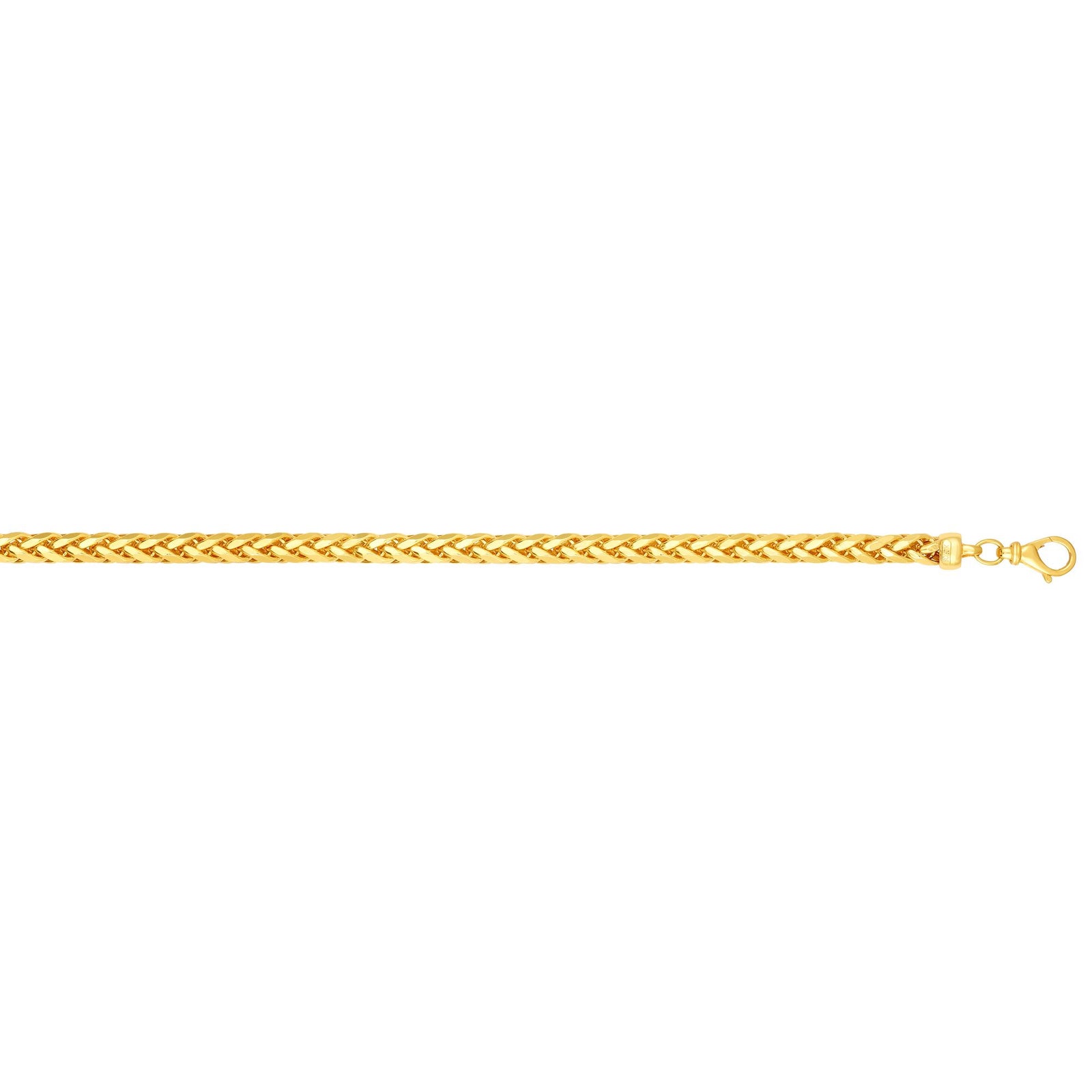 14K Gold 8.5"" 4mm Diamond Cut Round Franco Chain