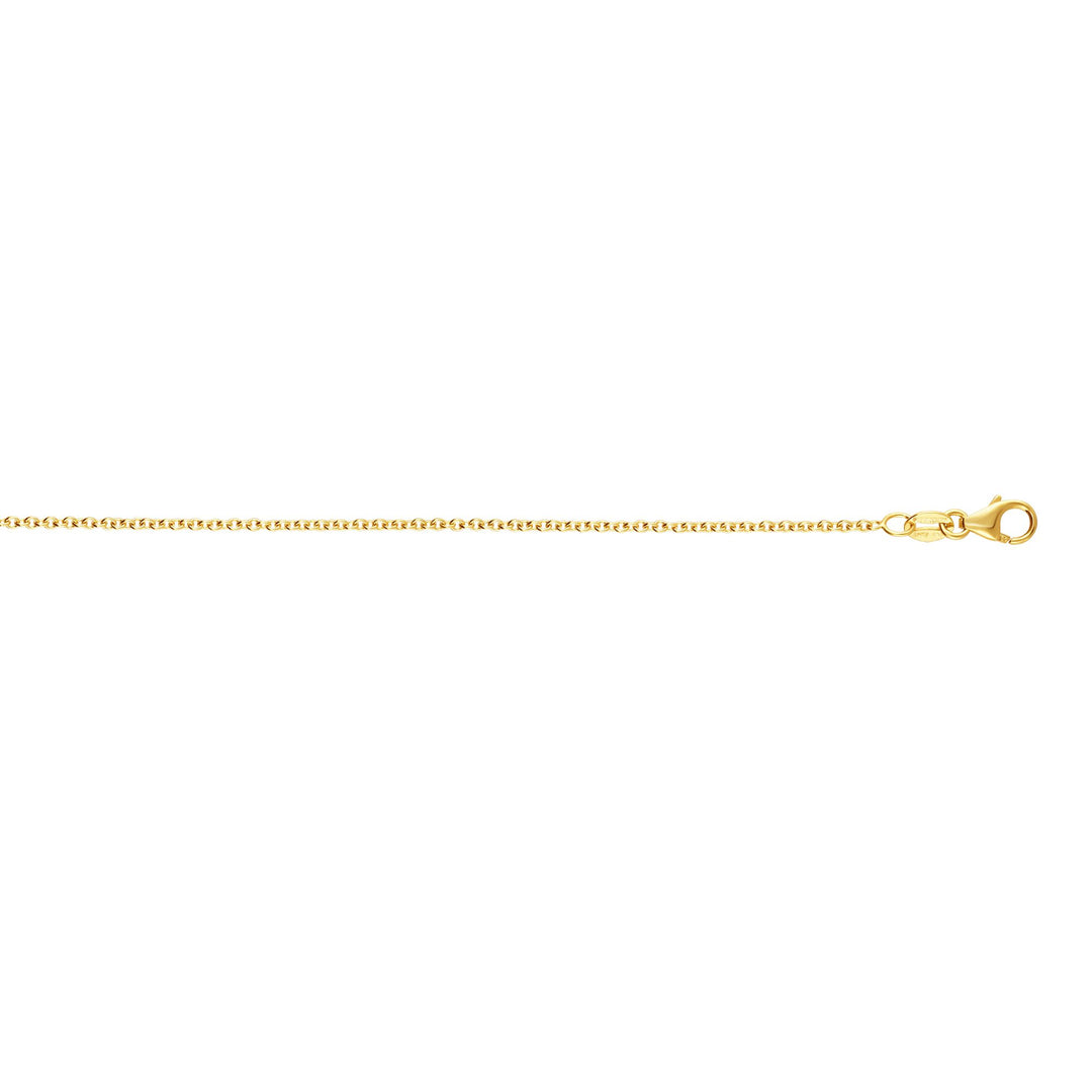 14K Gold 1.5mm Round Cable Chain 18""