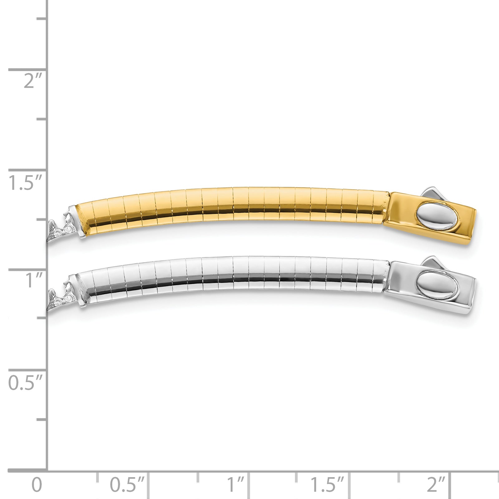 14k 4mm White & Yellow Domed Omega Extender for Necklace