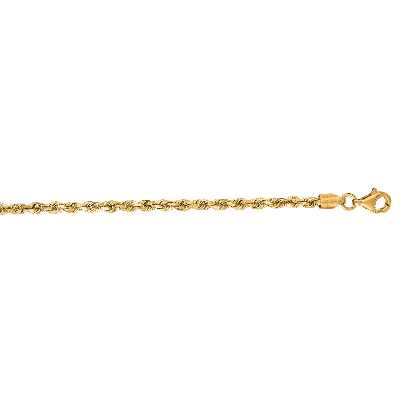 14K Gold 22"" 2.75mm Diamond Cut Royal Rope Chain