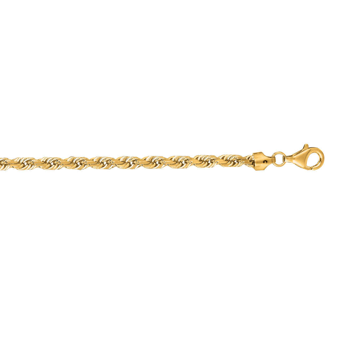 14K Gold 26"" 5.4mm Diamond Cut Royal Rope Chain