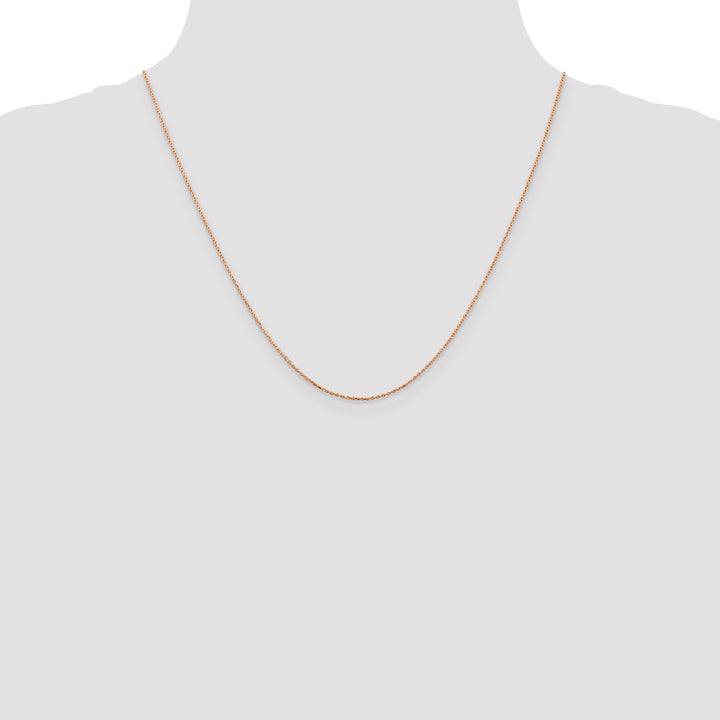 14k Rose Gold .8mm D/C Cable Chain
