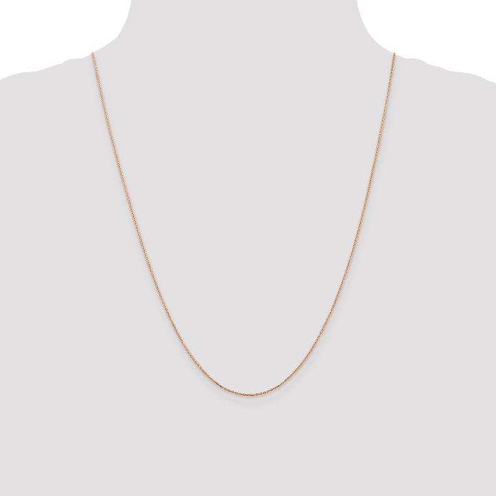 14k Rose Gold .8mm D/C Cable Chain