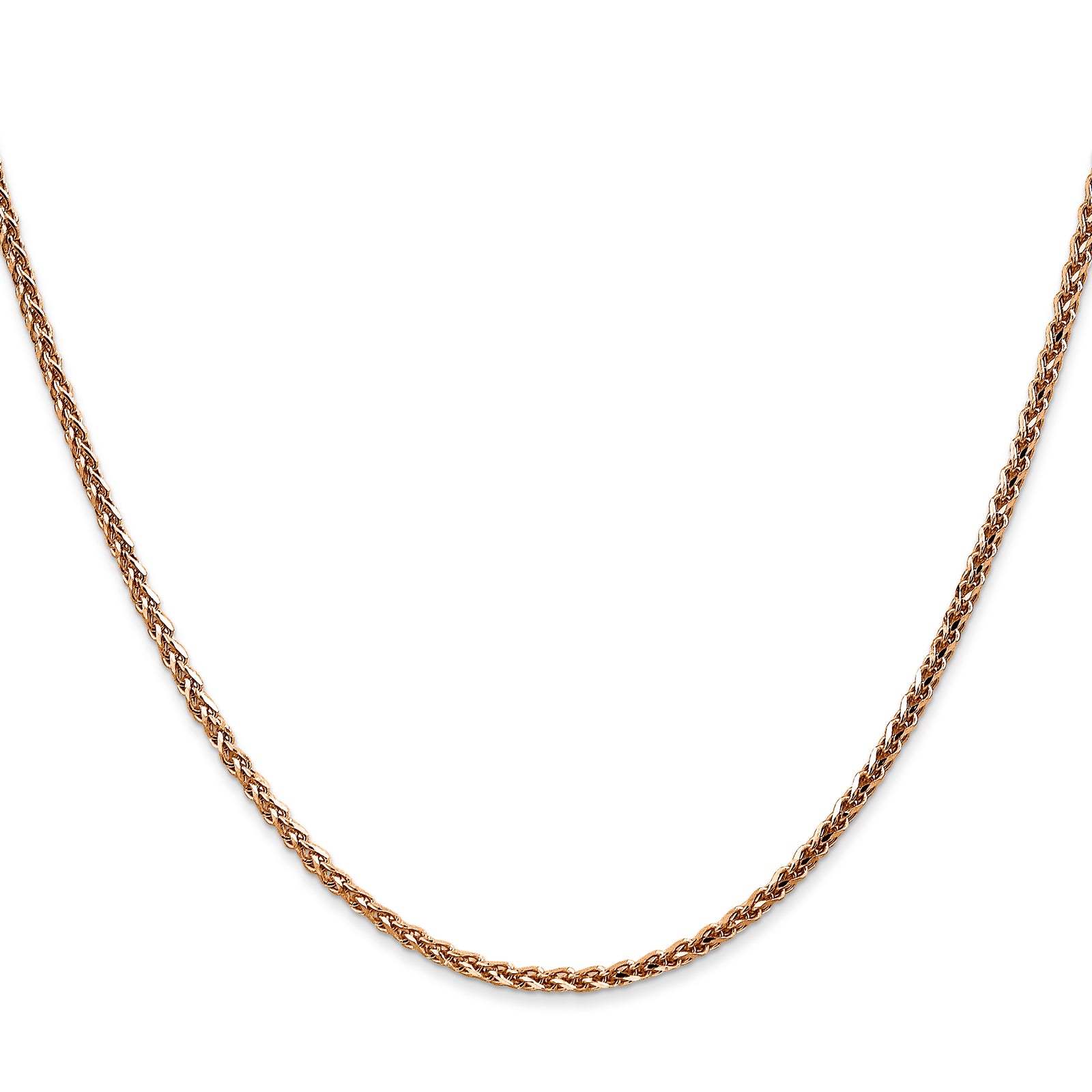 14k Rose Gold 2.1mm D/C Spiga Chain