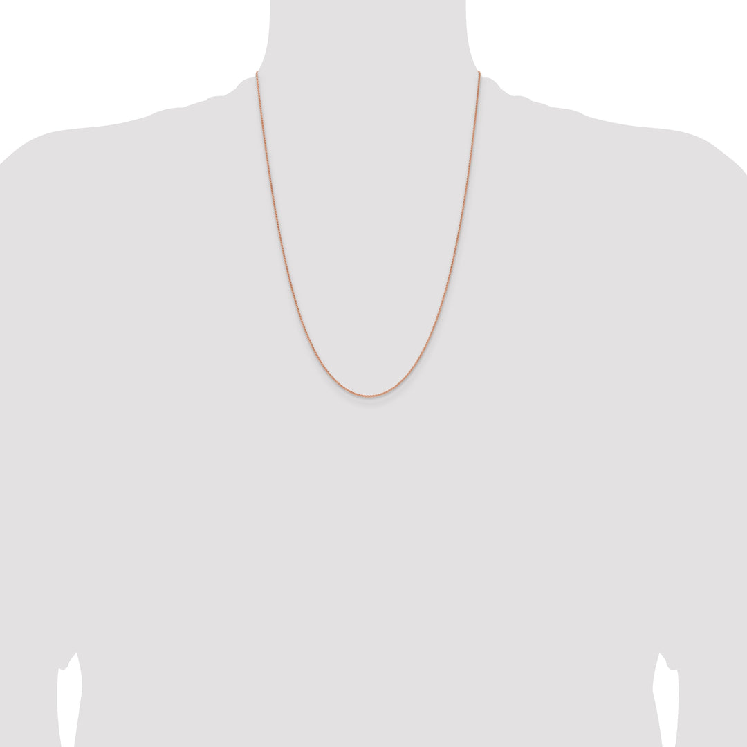 14k Rose Gold 1.25mm Solid Polished Spiga Chain