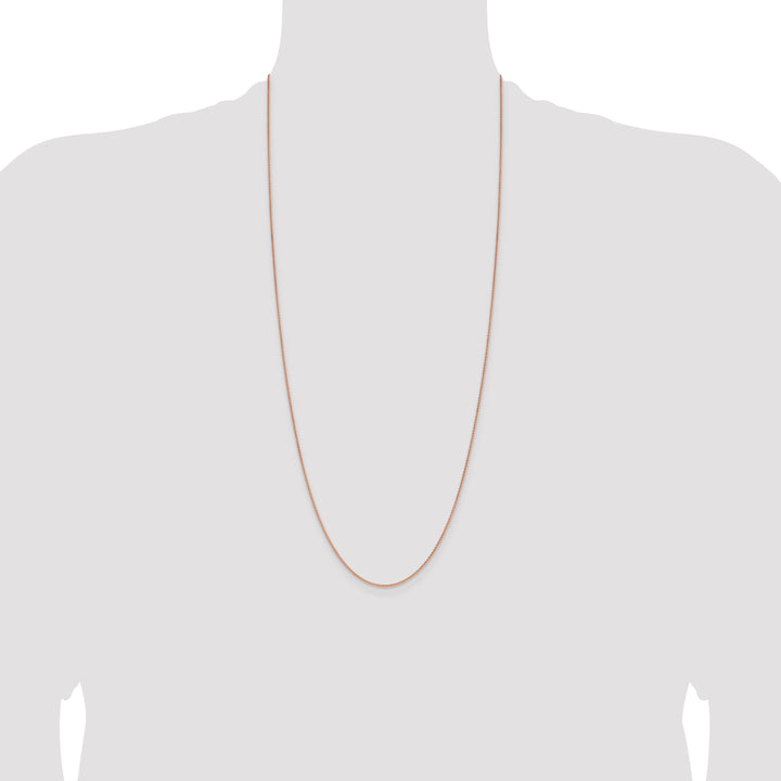 14k Rose Gold 1.25mm Solid Polished Spiga Chain