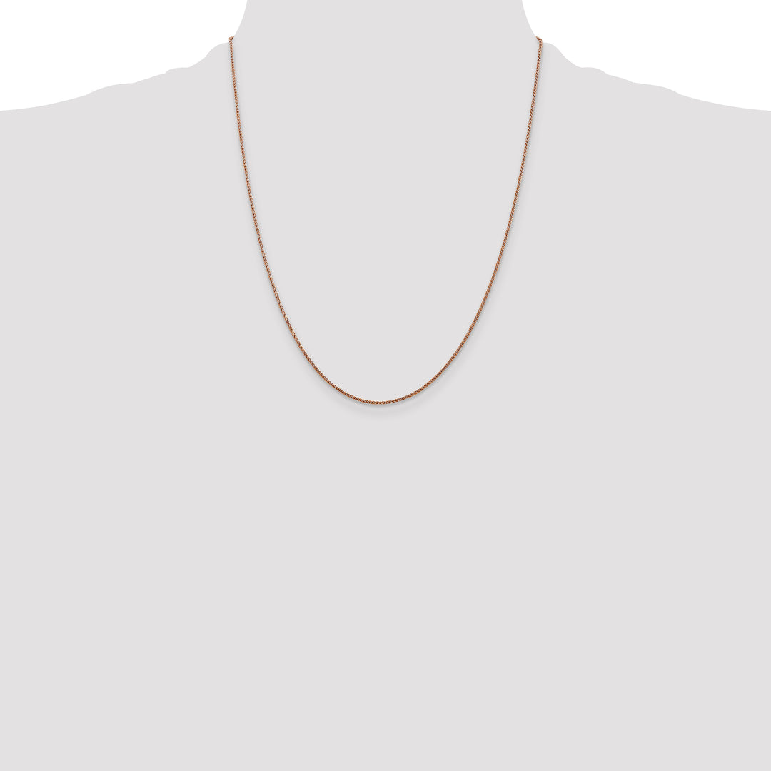 14k Rose Gold 1.05mm D/C Spiga Chain