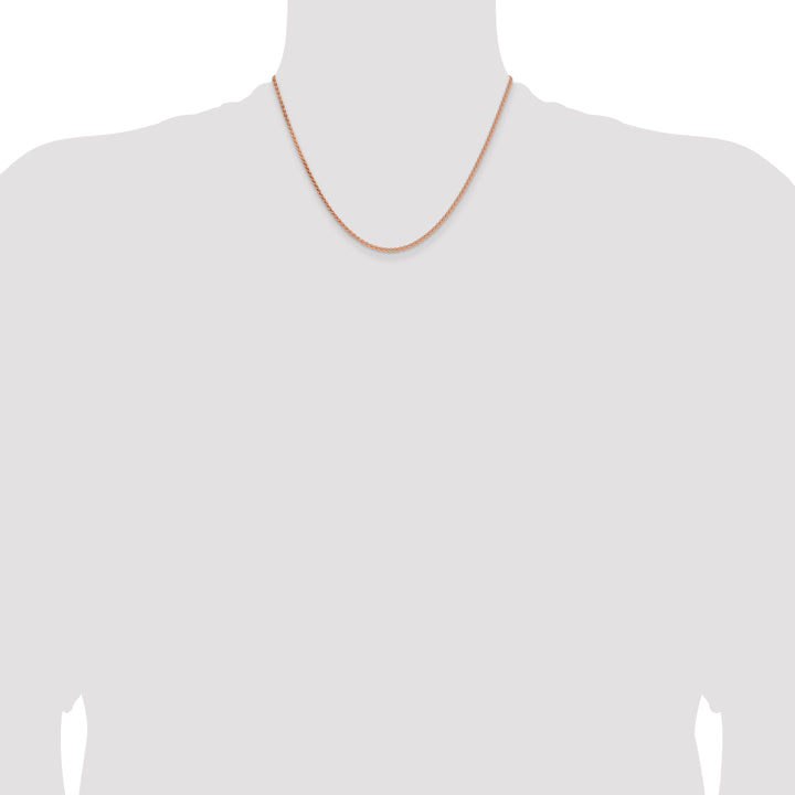 14k Rose Gold 2.1mm Solid Polished Spiga Chain